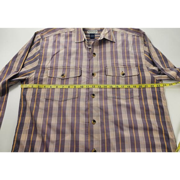 Vintage rubber button Magellan purple long sleeve thick cotton button up Large * - Picture 5 of 6